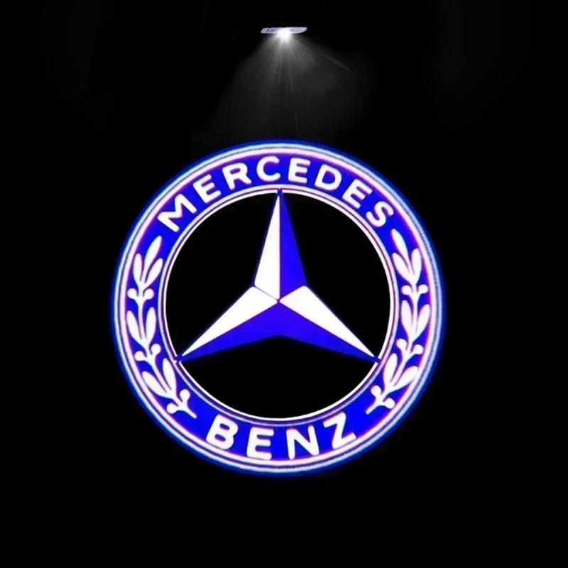 LED Car Door HD Laser Projector Lights Door Welcome Lamp For Mercedes Benz A C E GLC GLA GLE W205 W212 W213 X253 X156 W166