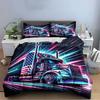 "Colorful American Truck Design" Bedding Duvet Cover Set Duvet Cover Pillowcases (1 * Duvet Cover 2 * Pillowcases, without duvet insert)