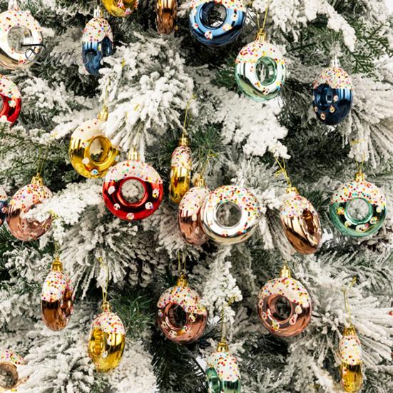 4 шт. рождественские украшения, подвески в виде пончиков, подвесные украшения для рождественской елки, реквизит для вечеринки, подвеска, домашний декор