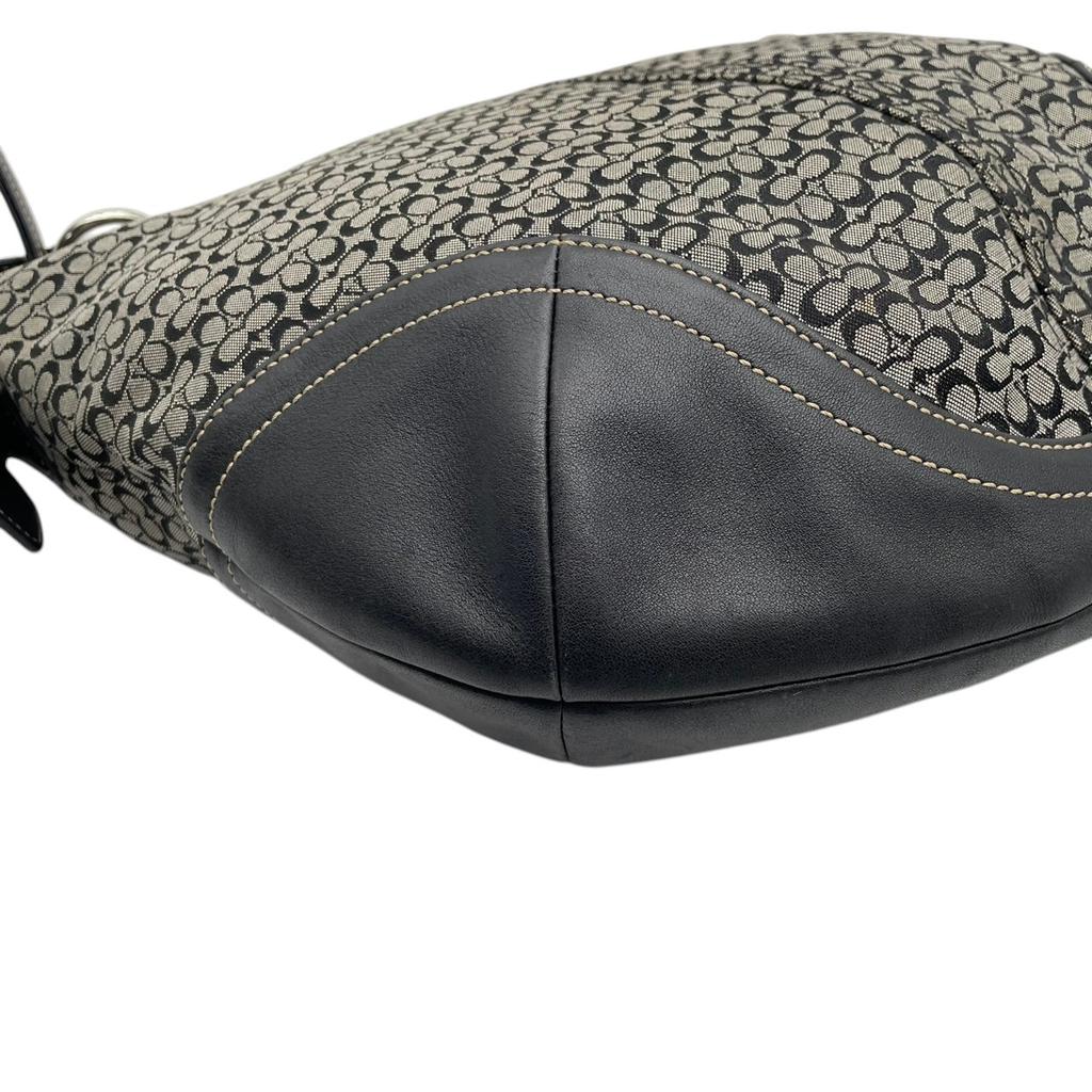 Used COACH One Shoulder Bag Mini signature Mini Signature Hobo BagShoulder Bag gray/black canvas/leather Women
