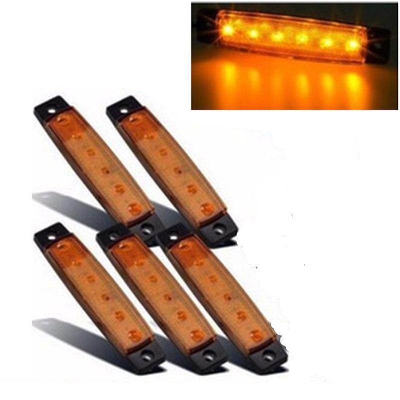 6 LED Truck Side Width Light Car Truck Night Safe Driving Warning Marker Lights Waterproof Signal Lamp 12V 24V External Lights