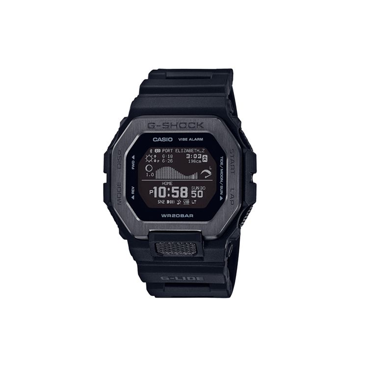 Casio G-Lide Series G-Shock Extreme Sports Waterproof Shockproof Quartz Movement Resin Strap Men Watches Black GBX-100NS-1ER