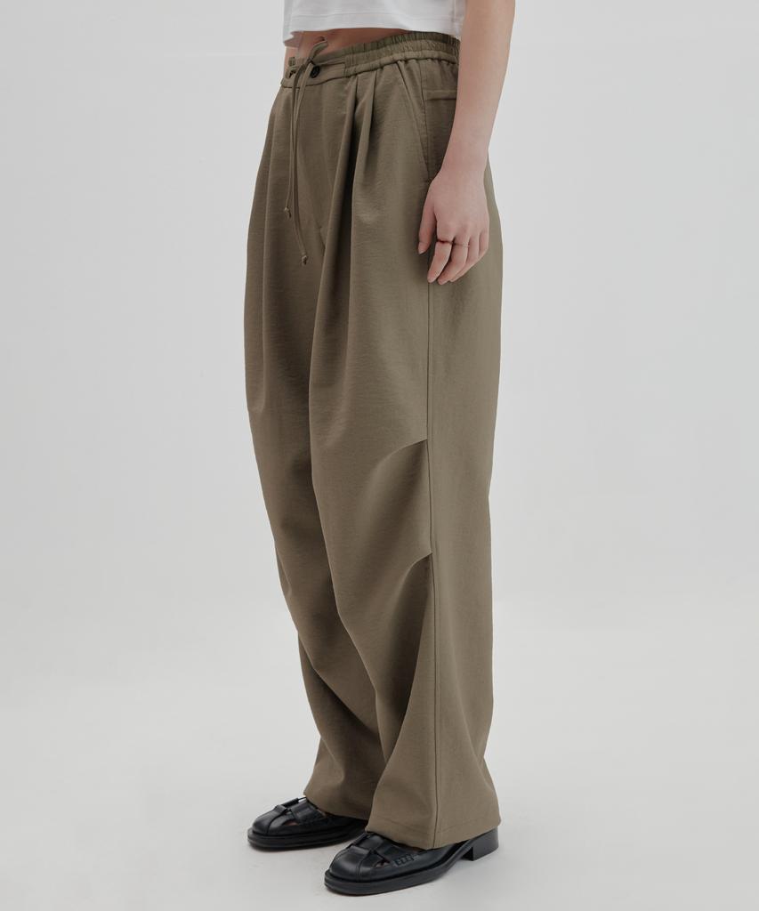 NONBLANK Loose Straight Fit String Pants_Beige