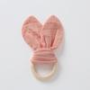 Soft Baby Wooden Hand Grasp Toy Rabbit Ears Chewing Appease Toy Newborn Teething Ring  Sleep