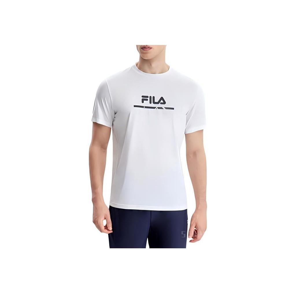 Fila Модная футболка с коротким рукавом для тенниса с надписью, мужская, топы, белая A11M323118F-WT