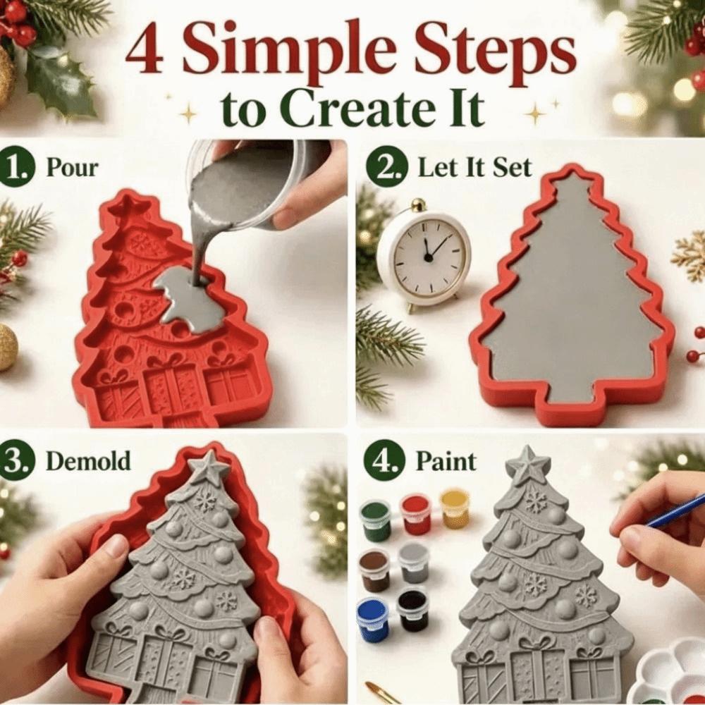 3D Printing Design Christmas Tree Mold Resin Casting 3D Casting Mold Family Craft Activity