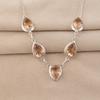 Peach Tourmaline Gemstone 925 Sterling Silver Homemade Women Necklace For Anniversary RN-1-15