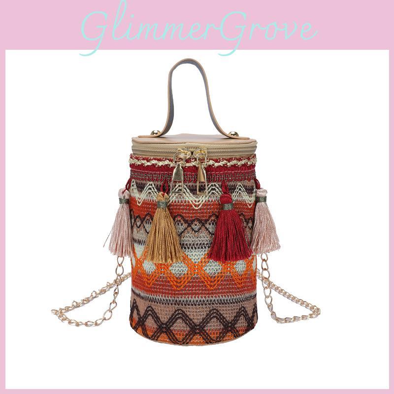 Bohemian Tote Bag For Women With Woven Detailing And Zipper Closure For Daily Use