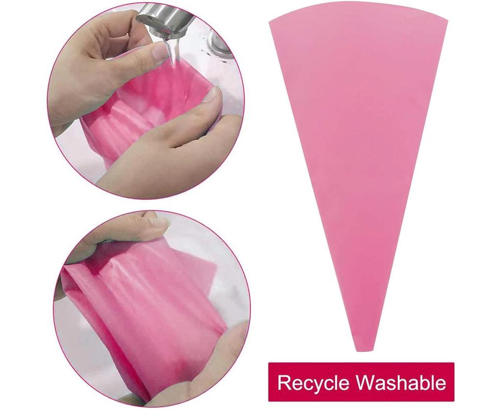 21pcs Piping Bags and Tips set,Reusable Silicone Pastry Bag with Stainless Steel Nozzle Icing Tips