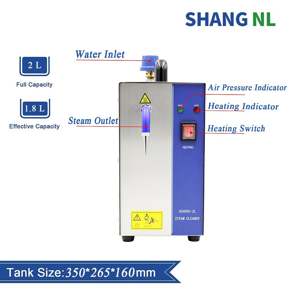 Паровая машина для очистки нержавеющей стали мощностью 1300 Вт. Очистка золота, серебра и меди. Маленькое чистящее оборудование емкостью 2 л.