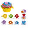 6Pcs Baby Bath Toy Stacking Cup Toddler Toys Ocean Stacking Tower Bathtub Water Play Beach Toys Educational Toy Children Gifts