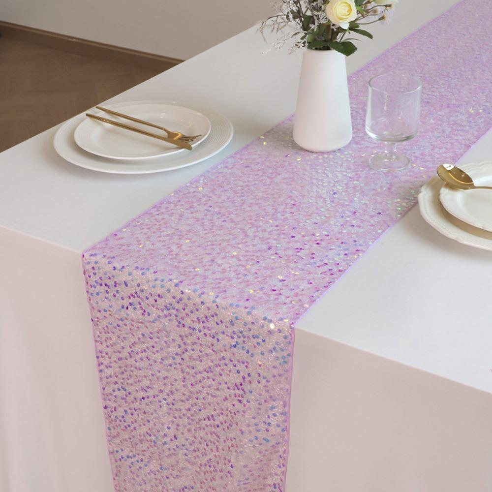 Glitter Mermaid Theme Table Runner Rectangular Table Cover Gorgeous Table Cloth  Wedding