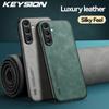 KEYSION Роскошный ретро чехол из искусственной кожи для Samsung A56 5G A36 A26 Мягкий силиконовый + противоударный чехол для телефона из поликарбоната для Galaxy A06 4G