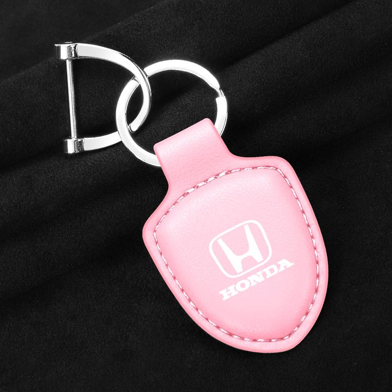 PU Leather Car Keychain Key Decoration Ring Anti-Loss Pendants For Honda Civic Accord Fit City Vezel CR-V Odyssey Pilot Jazz HRVOW3
