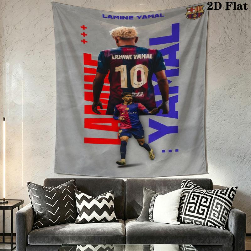 Lamine Yamal Legend Wall Hanging Printed Fabric Blanket Decorative Tapestries for Bedroom Living Room Home Decor