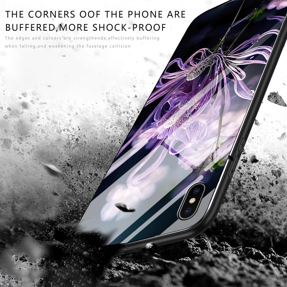 Чехол для телефона из закаленного стекла для iPhone 11 12 13 14 15 16 17 Redmi 10 12 14C Note10 Note14 Xiaomi 11Lite PocoC75 Мягкий край Ударопрочный Гладкий чехол