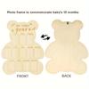 Wooden Baby’s First Year Picture Frame Bear-Shaped Baby Keepsake Poster Frame 12 Month Milestone Board Newborn Calendar