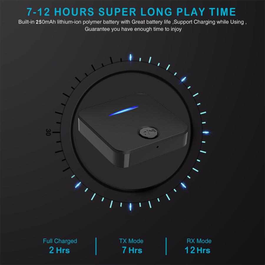 2 в 1 Bluetooth 5.0 передатчик и приемник беспроводной стерео аудио адаптер для домашнего ТВ