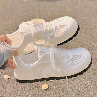 Летняя дышащая и не душная обувь для женщин, сетчатая обувь для ношения с юбками, маленькие белые туфли, универсальная обувь для балетных тренировок, обувь на плоской подошве