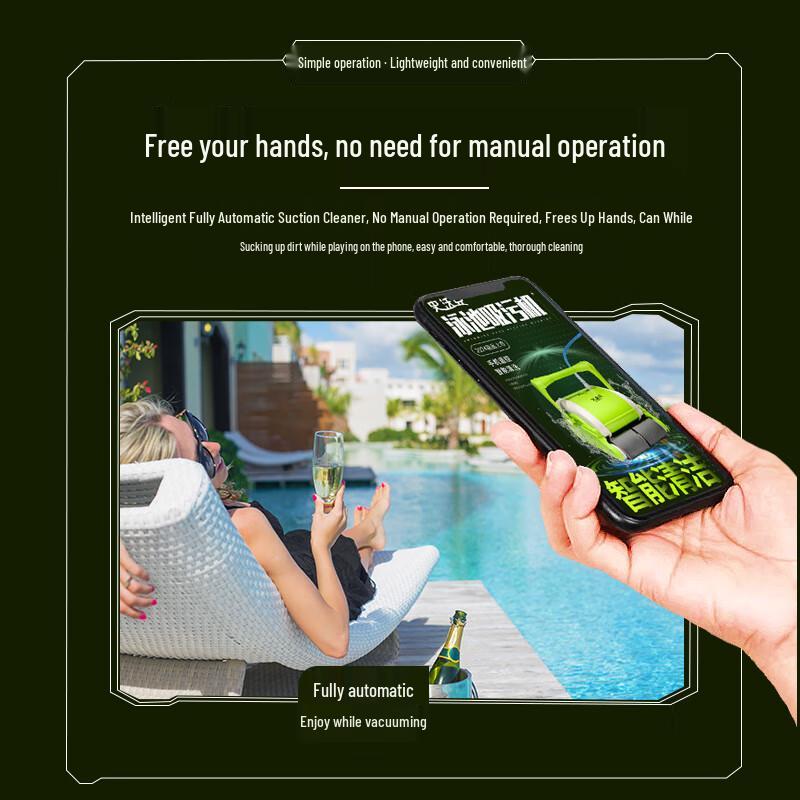 SIWOOK Automatic Wall-Climbing Pool Vacuum Cleaner