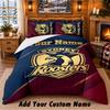 Sydney Roosters Pattern Bedding 3Pcs Set Custom Name, Bed Sheet And Pillowcases For Home Bedroom