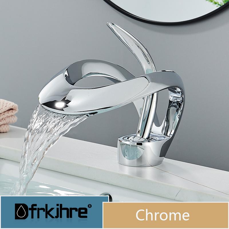 Роскошный белый смеситель для раковины в ванной, черный смеситель для раковины с водопадом, латунный смеситель для раковины с горячей и холодной водой