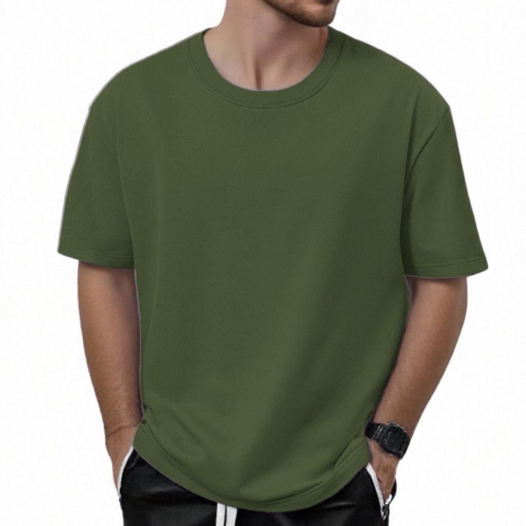 Футболка мужская 320G хлопок короткий рукав футболка мужская летняя свободная короткий рукав однотонный цвет непроницаемый хлопок