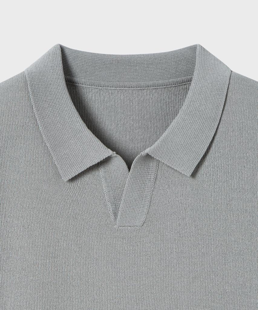 NONBLANK Cool Touch Half Sleeve Collar Knit_Pale Khaki