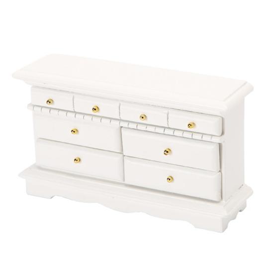 Ingenious Anti-deformed Decorate Birch Wood White Mini Dresser Supply for Micro Landscape
