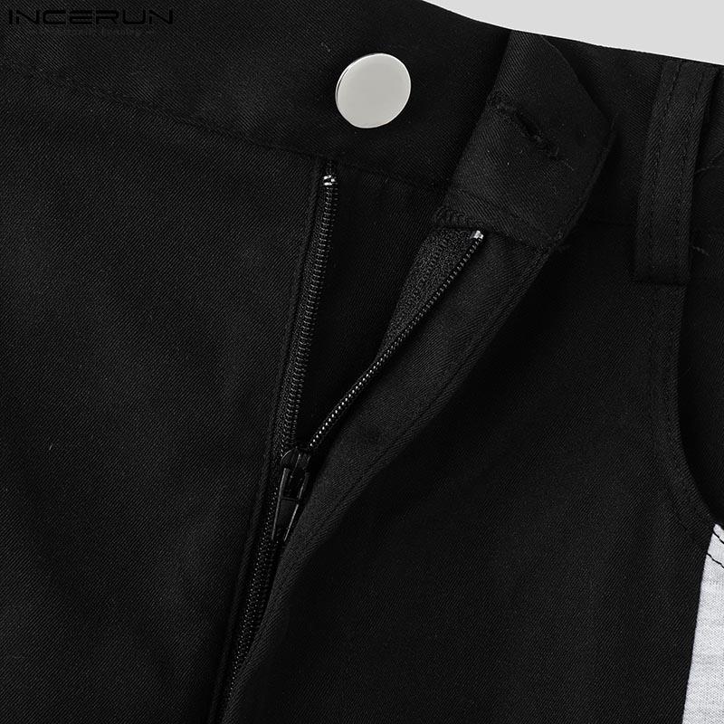 INCERUN Комплекты из двух предметов: мужские укороченные топы с коротким рукавом и длинные повседневные брюки, комплекты карго