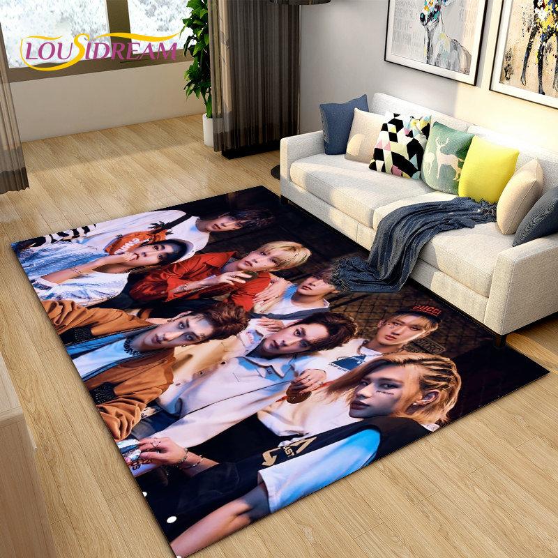 Stray Kids Kpop Singer Area Rug Large,Carpet Rug for Living Room Bedroom Sofa Doormat Decoration, Kids Play Non-slip Floor Mat