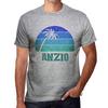Men’s Vintage Tee Shirt Graphic T Shirt Anzio Sunset Grey Marl