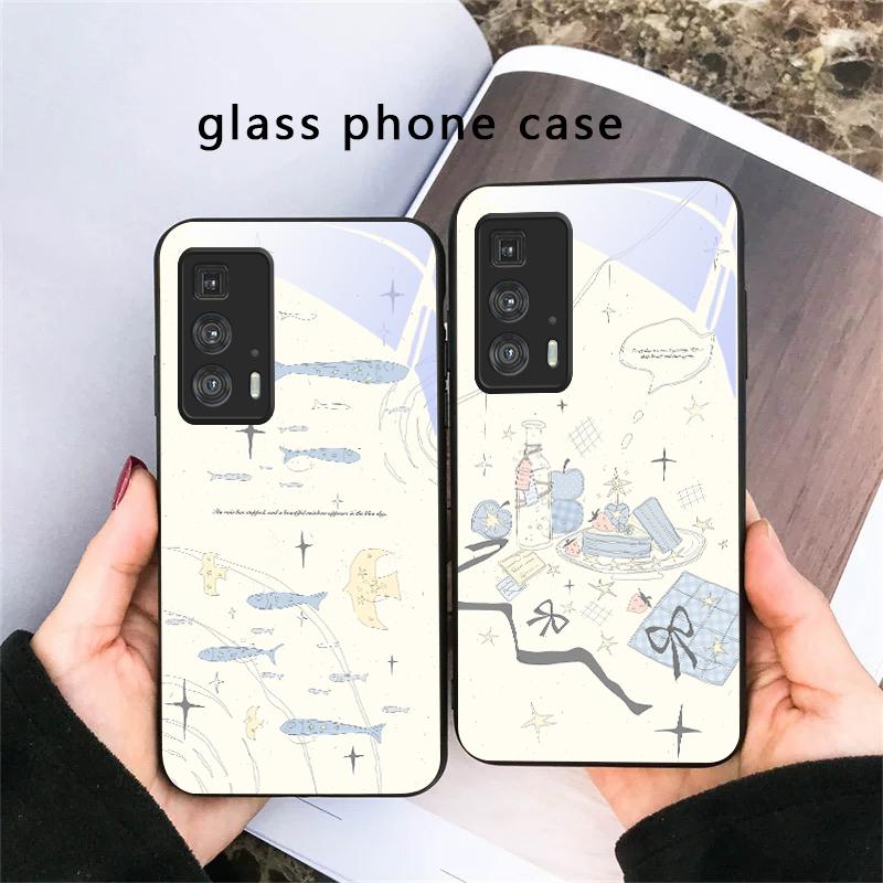 Свежий и целебный бриз Для Motorola Moto Edge 20 Lite 30 Pro 40 Neo 50 Ultra G45 G54 G55 G75 G84 G85 GPlay 23 Стеклянный чехол для телефона