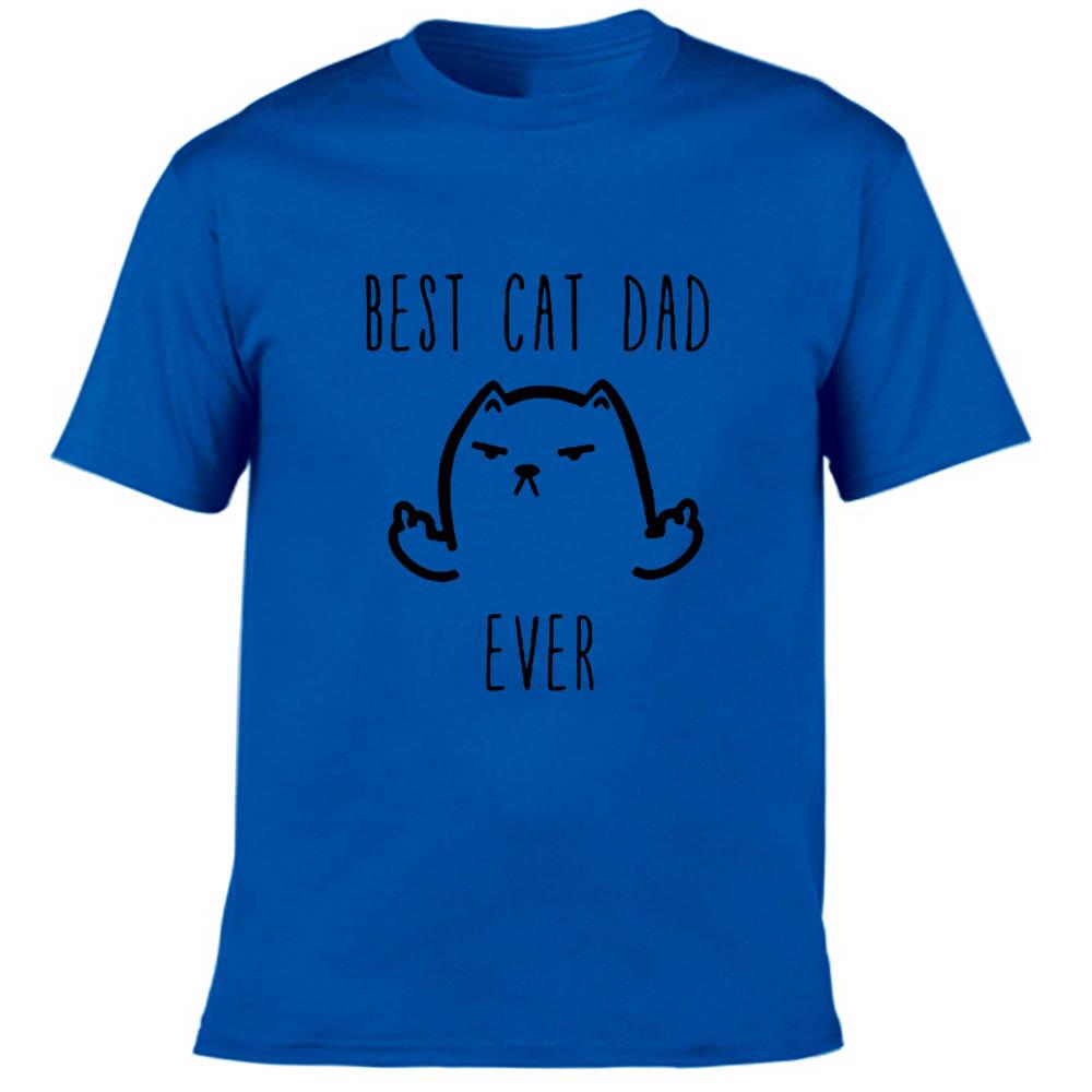 Best Cat Dad Ever Print Funny T Shirt Daddy Father S Day Gift For Husband Casual