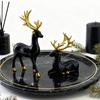 2/4Pcs Christmas Reindeer Statue Standing Sitting Elk Silhouette Figurine Deer Sculpture Home Office Desktop
