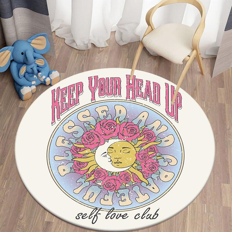 Черный кот Kawaii HD печатный круглый ковер для гостиной, коврики для кемпинга, пикника, фланелевый противоскользящий коврик, коврик для йоги, странные вещи