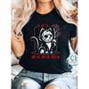Graphic Cat Funny Animal Horror Movie Cute Kitten Meow Cotton Print Women T-shirt