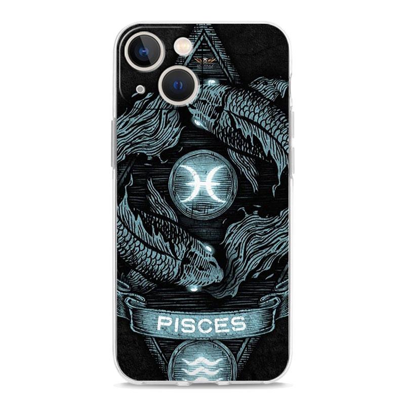 Чехол для телефона Овен Лев Весы Рыбы Дева Для iPhone 11 Чехлы iPhone 15 12 13 14 16 Pro Max X XR XS 14 15 Plus 16Pro Прозрачная крышка