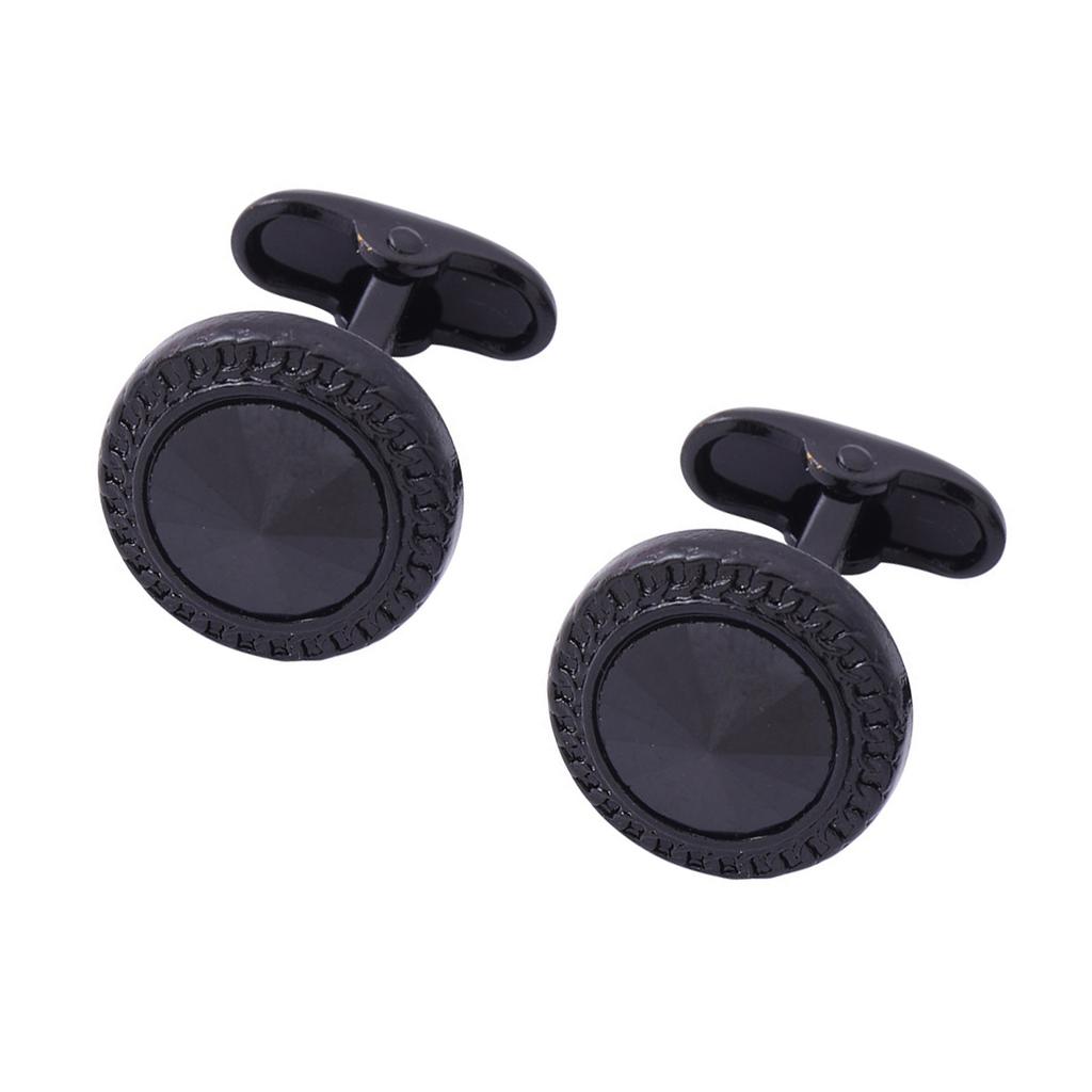 Men Crystal Cufflinks Black Color Business Conferences Cuffs Button for Gentlemen Shirt Wedding Cuff Links Gifts