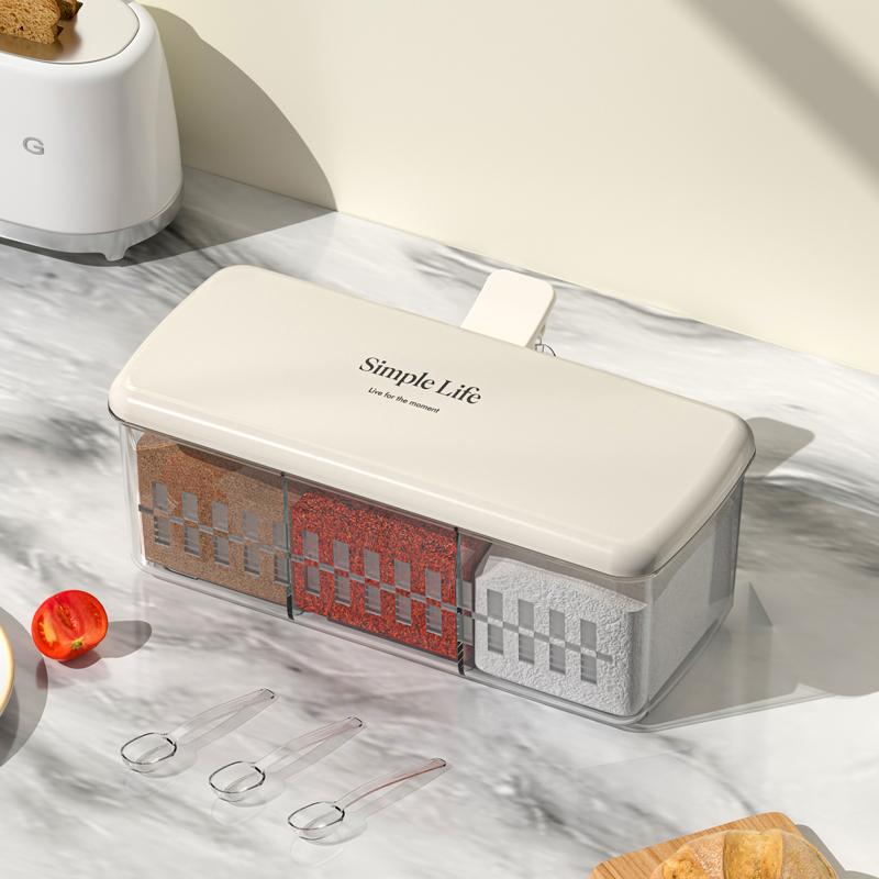 Наборы кухонных ящиков для хранения Приправы Сахар Перец Бутылочки Солонки Держатель Бытовой Прозрачный Портативный Пылезащитный Органайзер