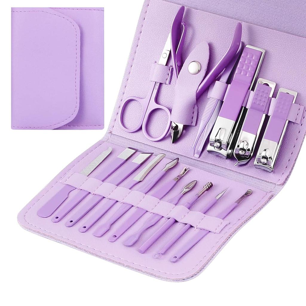 Stainless Steel Manicure Tool Set, Nail Clippers, Nail Clippers, Scissor Kit, Ear Spoon, Household,16 Pieces