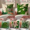 Green Illustration Pillow Case Anti-dustmite Invisible Zipper Sofa Bed