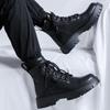 2025 Autumn Winter Thick Base Cloth Mid-Top Boots Men British Trend Boots High-Top Korean Casual Shoes Motorcycle Boots for Men