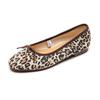 Krazing Pot Suede Butterfly-knot Round Toe Flats Осенние балетки Леопардовые туфли Мэри Джейн Летние туфли Женские осенние балетки больших размеров