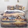 Красивая картина пододеяльник комплект постельного белья из полиэстера размера King Queen для детей мальчиков девочек одеяло покрывало с рисунком домика и дерева