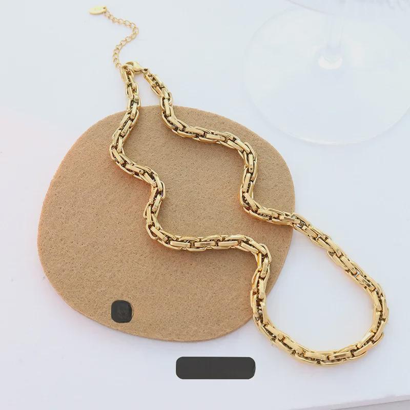 Женское ожерелье из титановой стали с 18-каратным золотым покрытием - нержавеющая сталь, безопасная для купания, P064