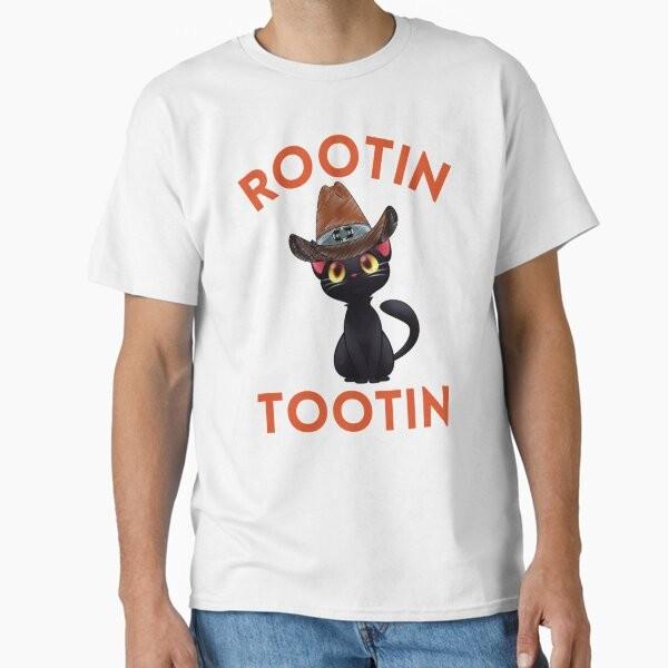 Rootin Tootin Cowboy Cat Classic T-Shirt T-Shirt Made in US/AUS Size S-2XL Unisex T-Shirt