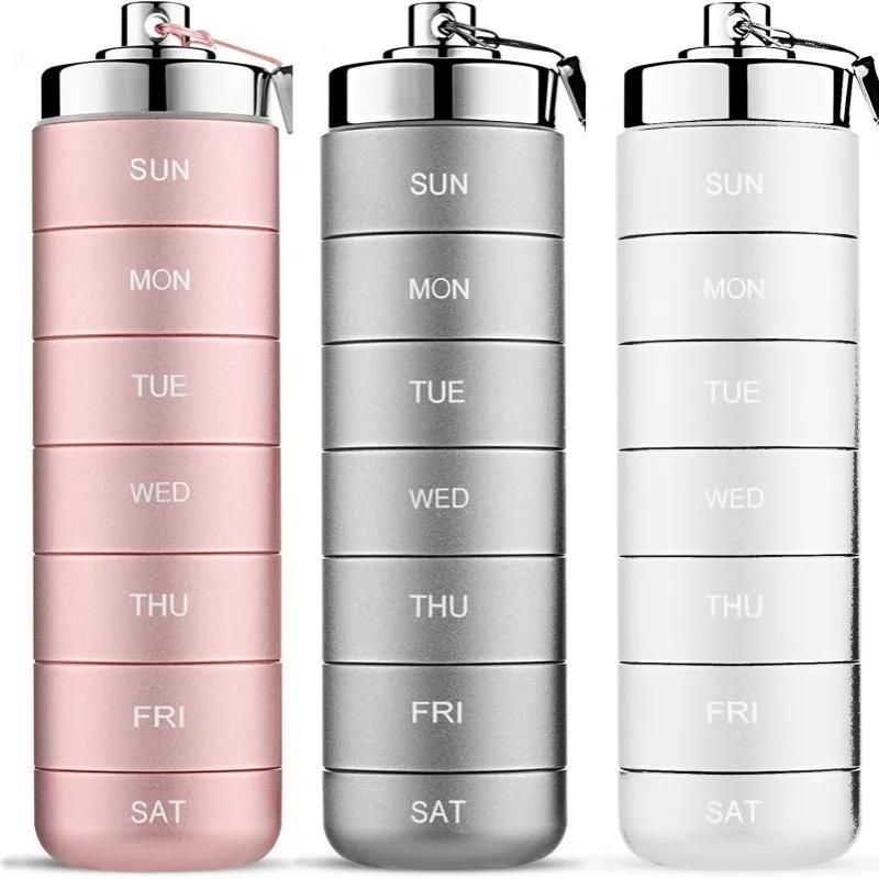 Новый портативный футляр для таблеток для путешествий, металлический органайзер для таблеток, водонепроницаемый контейнер для таблеток, контейнер для таблеток, органайзер для бутылочек с лекарствами на неделю