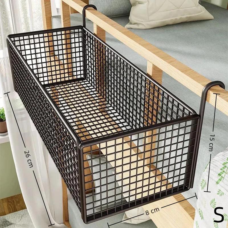 Hanging Bedside Organizer No Drill No Damage Bedframe Dorm Upper Bunk Snack Holder for Phone Book Dorm Storage