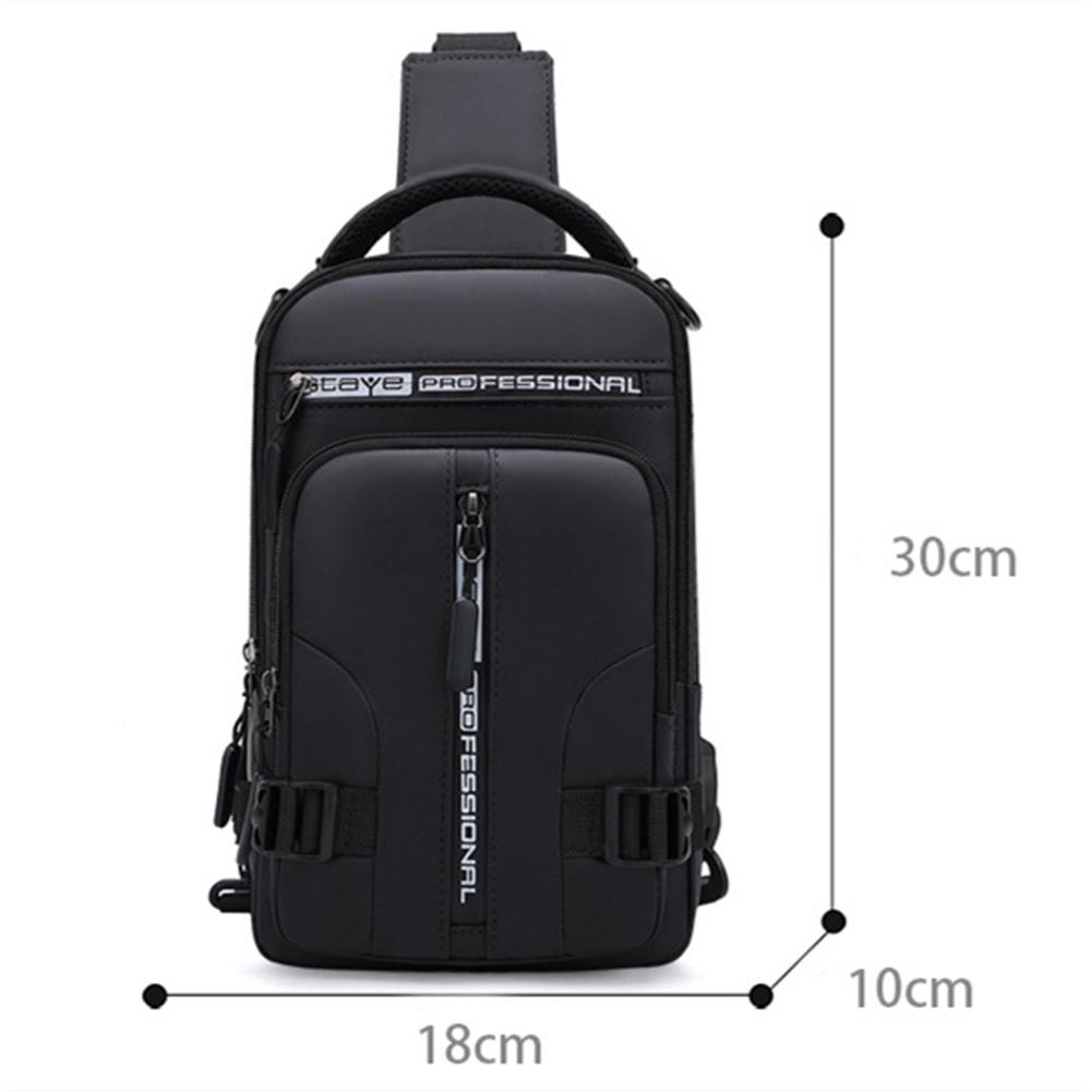 Men's Messenger Bag Backpack Chest Bag USB Socket Outdoor Large Capacity Waterproof Bag